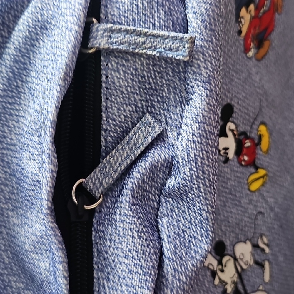 DISNEY Blue Backpack with Embrodered Mickey Character Patches - Picture 7 of 15